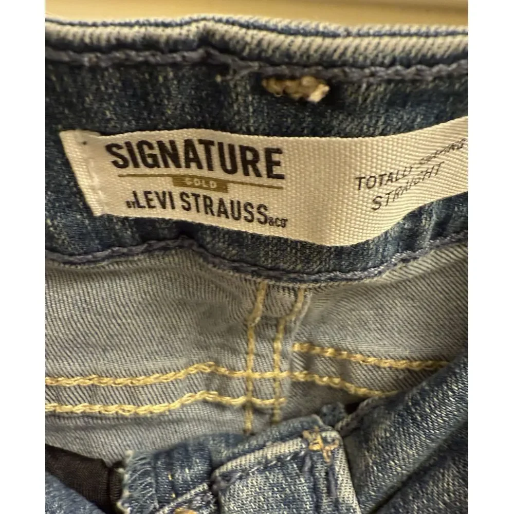 levi strauss signature gold Blue jeans mens totally shaping Straight 35x30‎